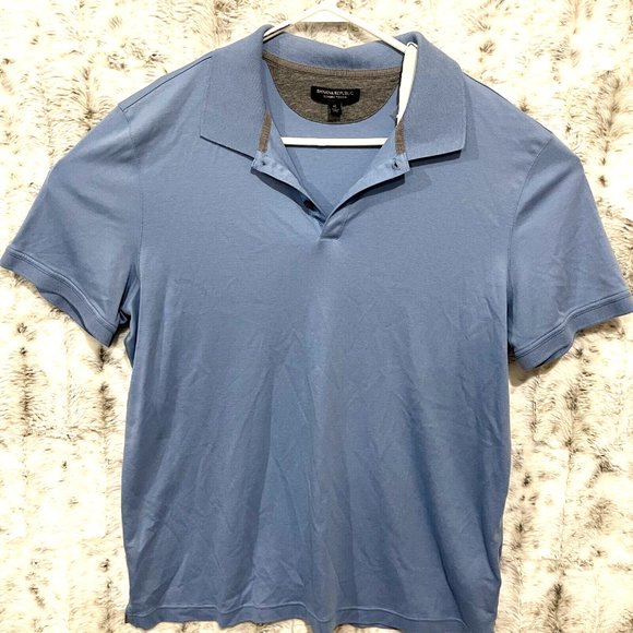 Banana Republic Other - Banana Republic Luxury Touch Mens XL Polo Shirt Cotton Blue Short Sleeve
